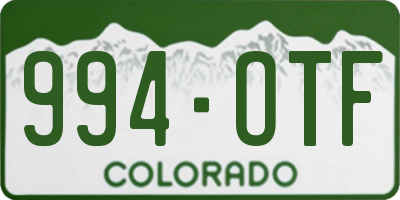 CO license plate 994OTF