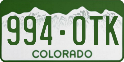 CO license plate 994OTK