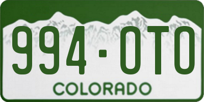 CO license plate 994OTO