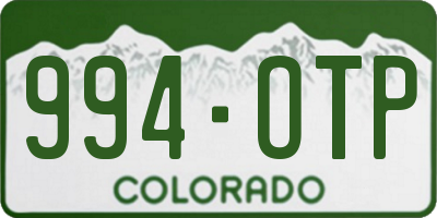 CO license plate 994OTP
