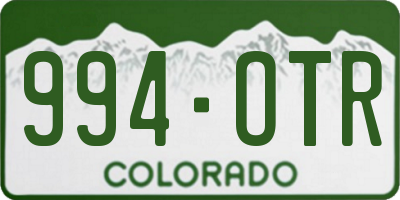 CO license plate 994OTR