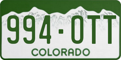 CO license plate 994OTT