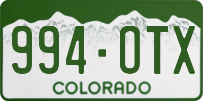 CO license plate 994OTX