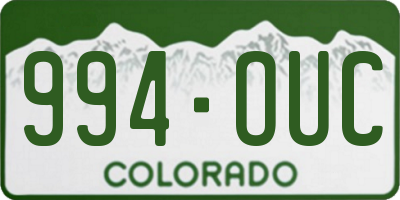 CO license plate 994OUC