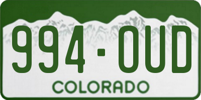 CO license plate 994OUD