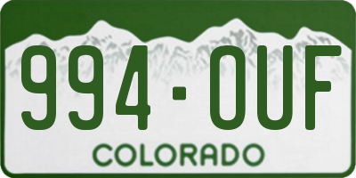 CO license plate 994OUF