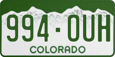 CO license plate 994OUH