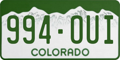 CO license plate 994OUI