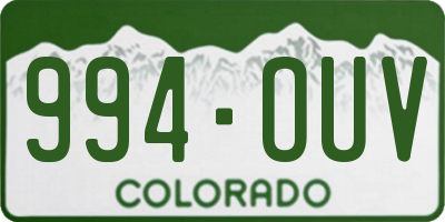 CO license plate 994OUV