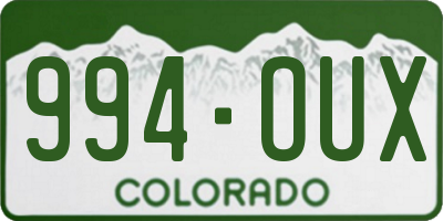 CO license plate 994OUX