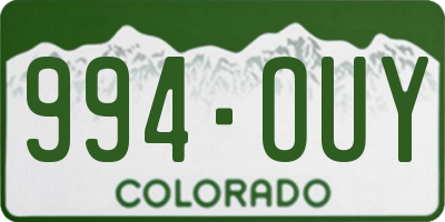 CO license plate 994OUY