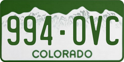 CO license plate 994OVC
