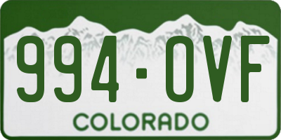 CO license plate 994OVF