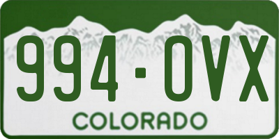 CO license plate 994OVX