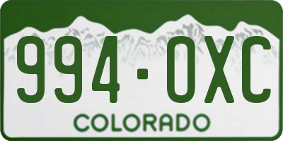 CO license plate 994OXC