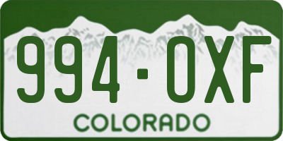 CO license plate 994OXF