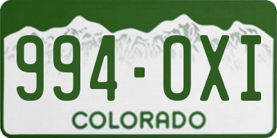 CO license plate 994OXI
