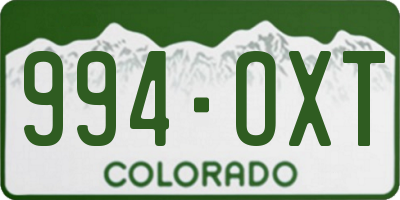 CO license plate 994OXT