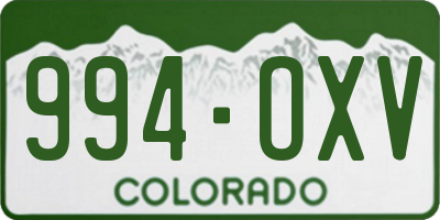 CO license plate 994OXV