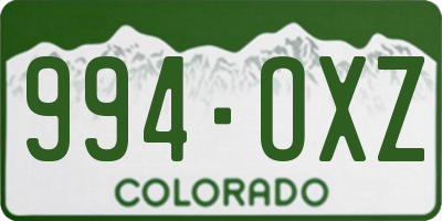 CO license plate 994OXZ