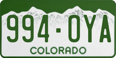 CO license plate 994OYA