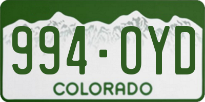 CO license plate 994OYD
