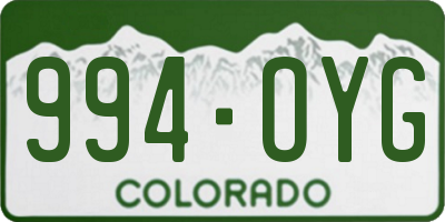 CO license plate 994OYG