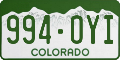 CO license plate 994OYI