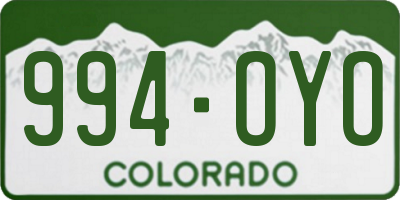 CO license plate 994OYO