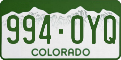 CO license plate 994OYQ