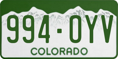 CO license plate 994OYV