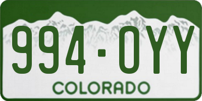 CO license plate 994OYY