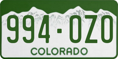 CO license plate 994OZO