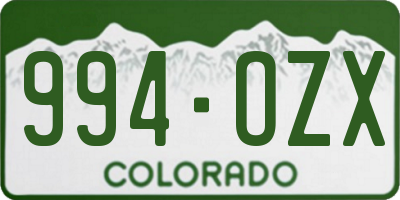 CO license plate 994OZX