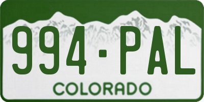 CO license plate 994PAL