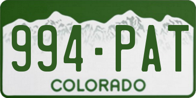 CO license plate 994PAT