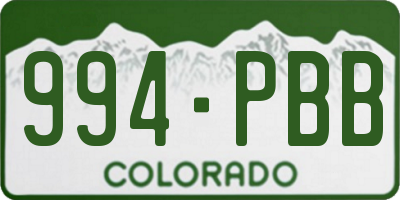 CO license plate 994PBB