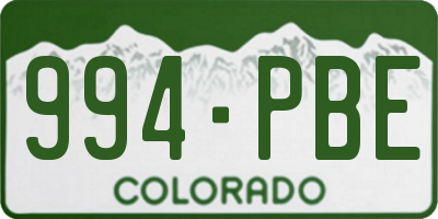 CO license plate 994PBE