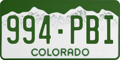 CO license plate 994PBI