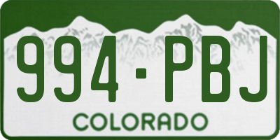 CO license plate 994PBJ