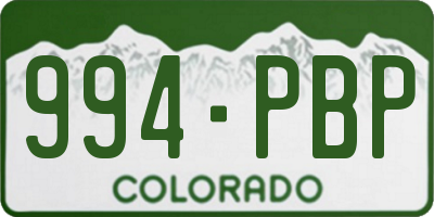 CO license plate 994PBP
