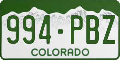 CO license plate 994PBZ