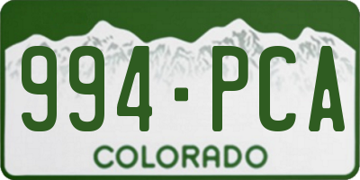CO license plate 994PCA