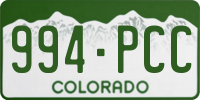 CO license plate 994PCC