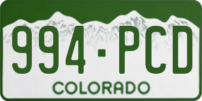 CO license plate 994PCD