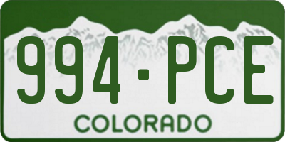 CO license plate 994PCE