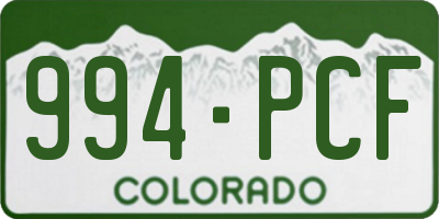 CO license plate 994PCF