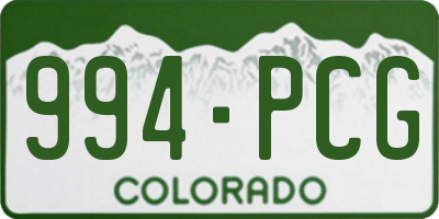CO license plate 994PCG