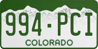 CO license plate 994PCI