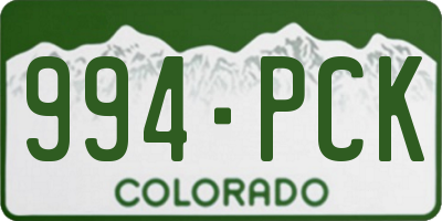 CO license plate 994PCK